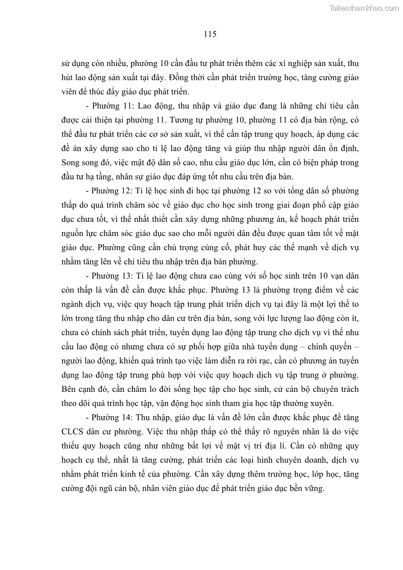 Luận văn thạc sĩ địa lý Chất lượng cuộc sống dân cư quận 6, thành phố Hồ Chí Minh - 11 Trang 125