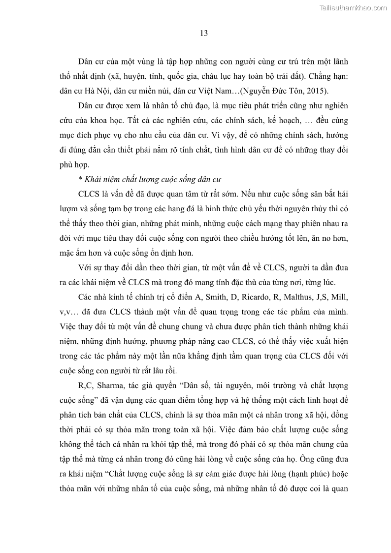 Luận văn thạc sĩ địa lý Chất lượng cuộc sống dân cư quận 6, thành phố Hồ Chí Minh - 2 Trang 23