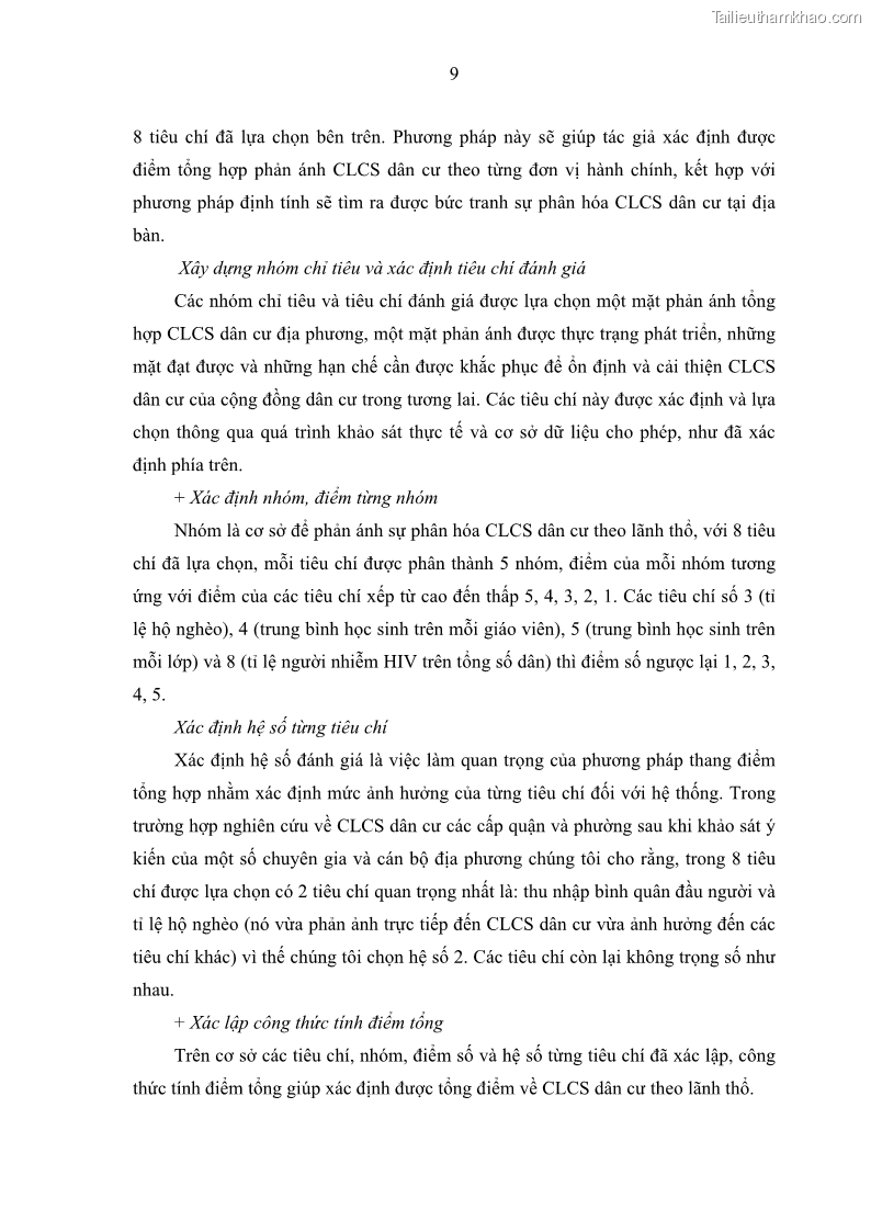 Luận văn thạc sĩ địa lý Chất lượng cuộc sống dân cư quận 6, thành phố Hồ Chí Minh - 2 Trang 19