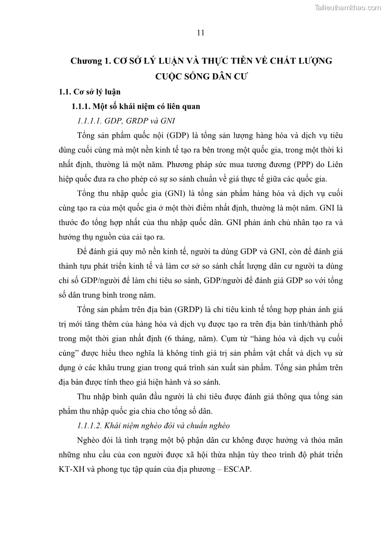 Luận văn thạc sĩ địa lý Chất lượng cuộc sống dân cư quận 6, thành phố Hồ Chí Minh - 2 Trang 21