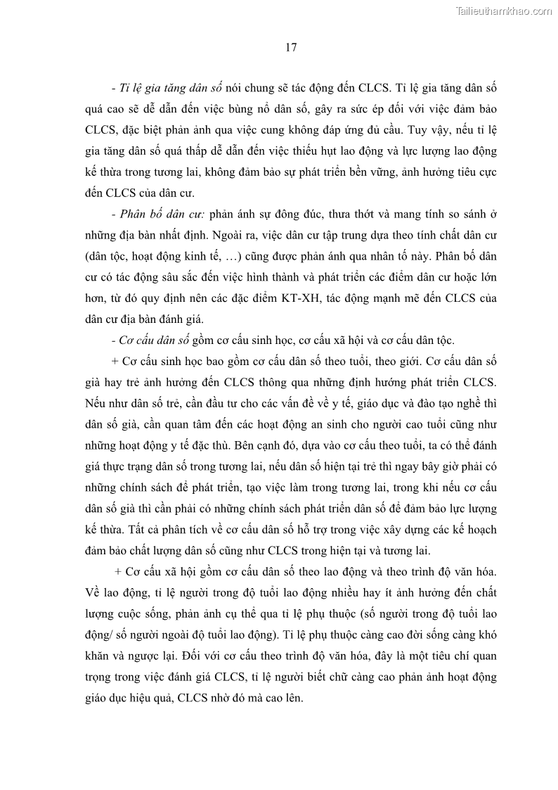 Luận văn thạc sĩ địa lý Chất lượng cuộc sống dân cư quận 6, thành phố Hồ Chí Minh - 3 Trang 27