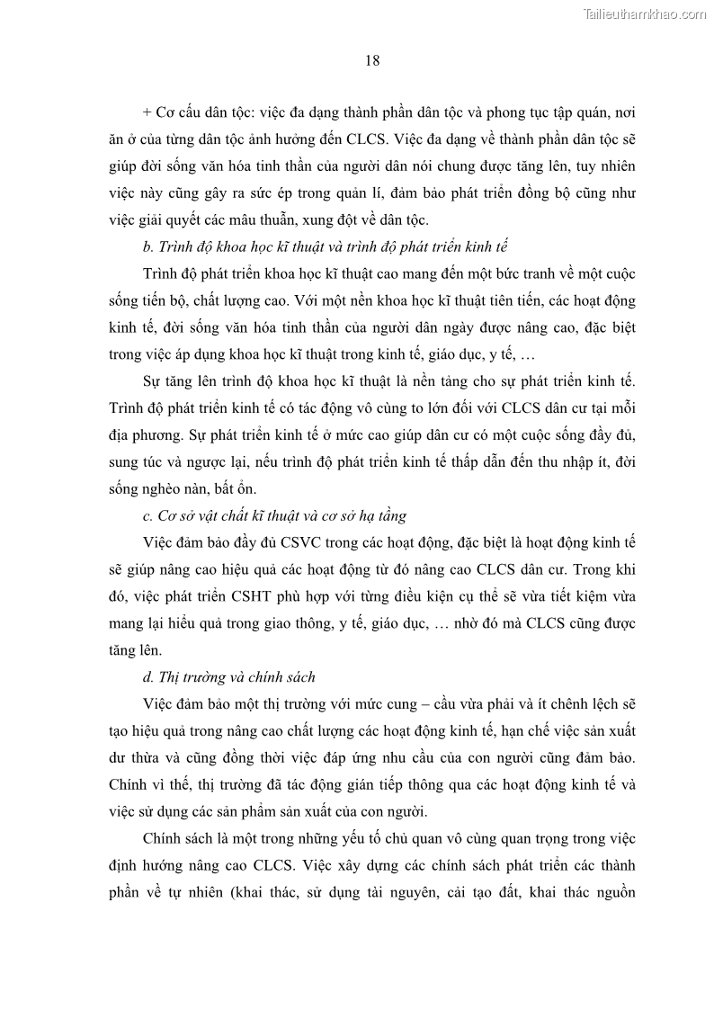 Luận văn thạc sĩ địa lý Chất lượng cuộc sống dân cư quận 6, thành phố Hồ Chí Minh - 3 Trang 28