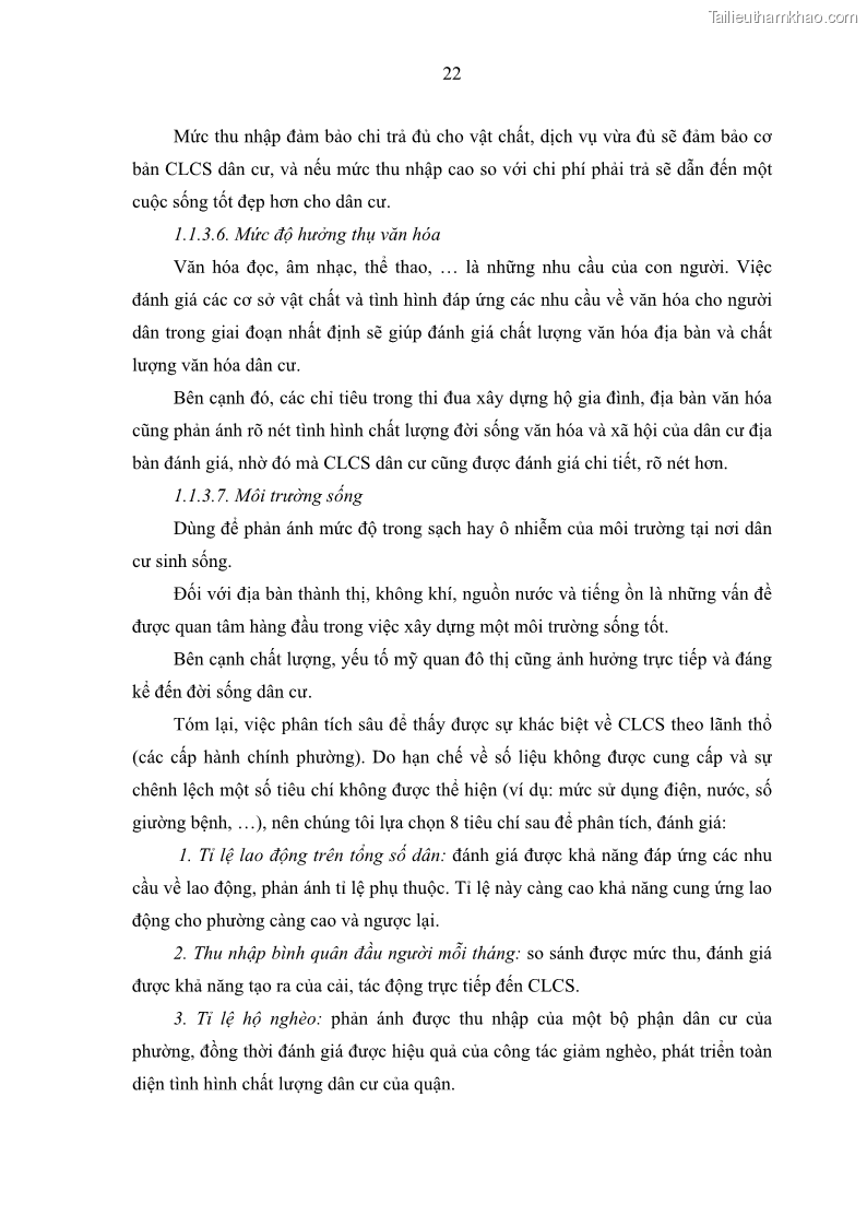 Luận văn thạc sĩ địa lý Chất lượng cuộc sống dân cư quận 6, thành phố Hồ Chí Minh - 3 Trang 32