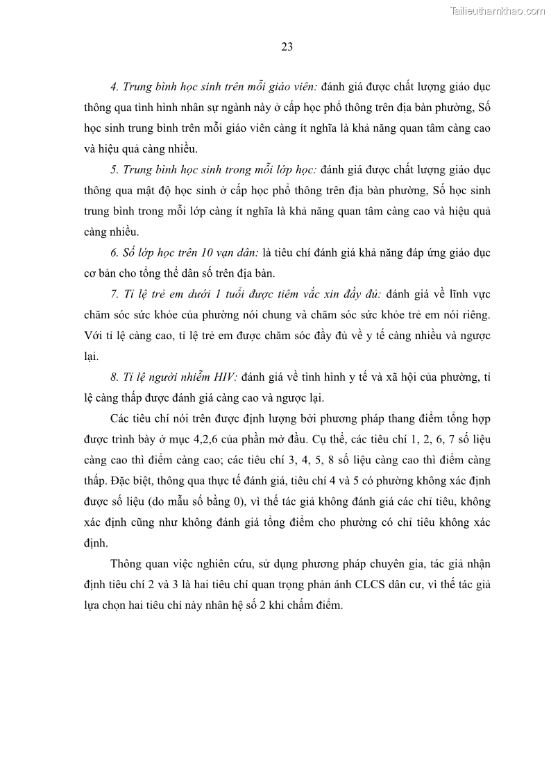 Luận văn thạc sĩ địa lý Chất lượng cuộc sống dân cư quận 6, thành phố Hồ Chí Minh - 3 Trang 33