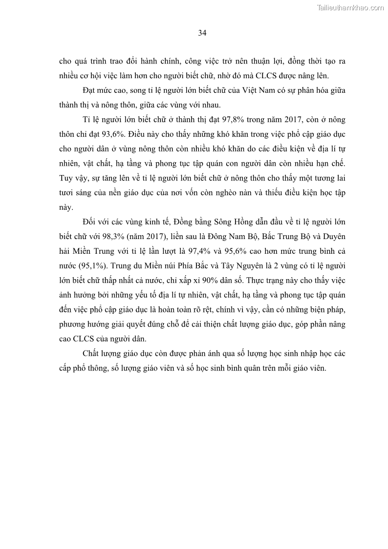 Luận văn thạc sĩ địa lý Chất lượng cuộc sống dân cư quận 6, thành phố Hồ Chí Minh - 4 Trang 44