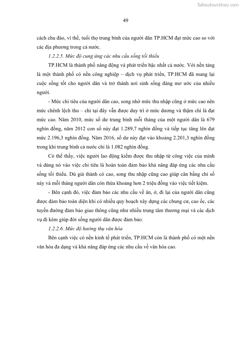 Luận văn thạc sĩ địa lý Chất lượng cuộc sống dân cư quận 6, thành phố Hồ Chí Minh - 5 Trang 59