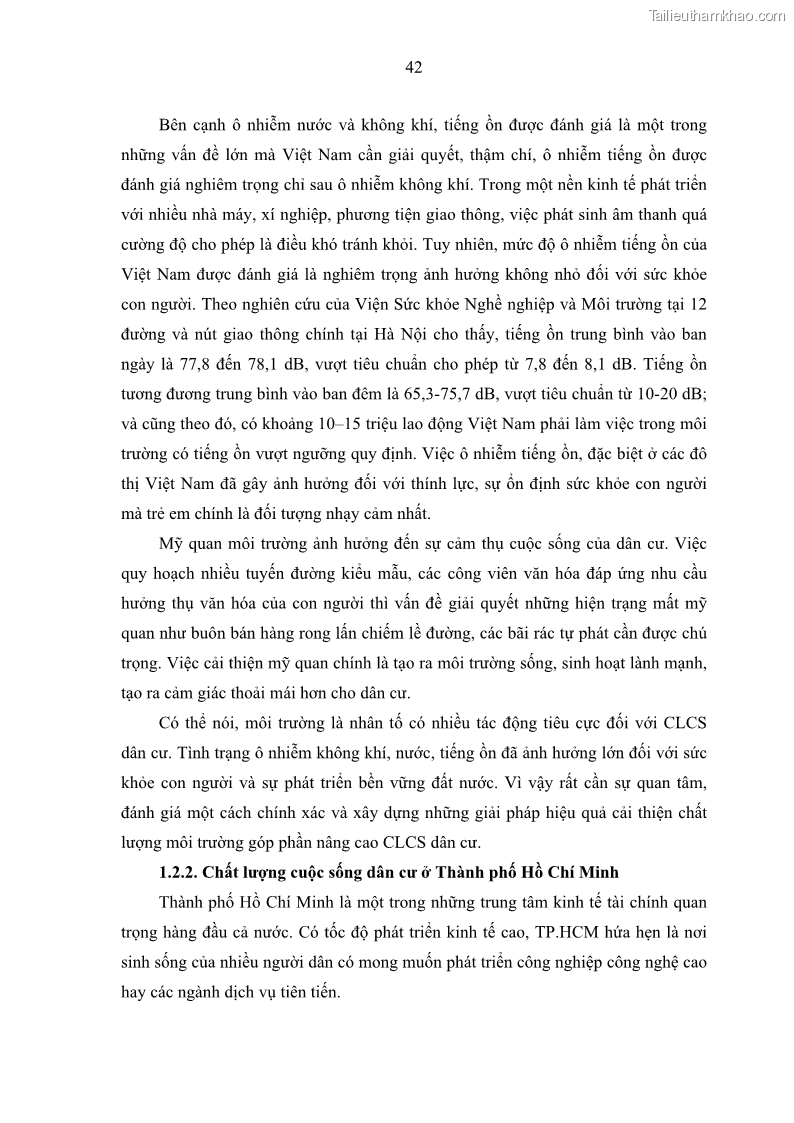 Luận văn thạc sĩ địa lý Chất lượng cuộc sống dân cư quận 6, thành phố Hồ Chí Minh - 5 Trang 52
