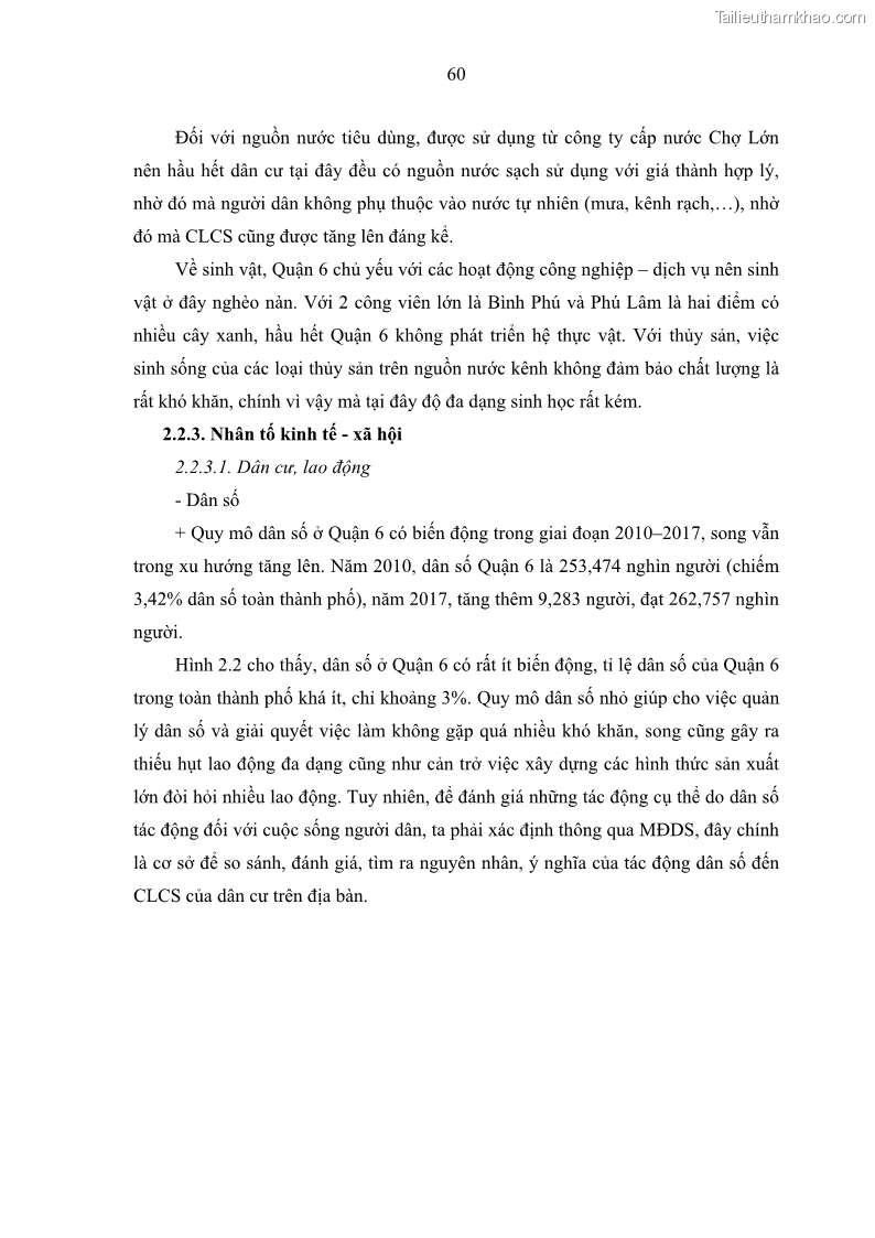 Luận văn thạc sĩ địa lý Chất lượng cuộc sống dân cư quận 6, thành phố Hồ Chí Minh - 6 Trang 70