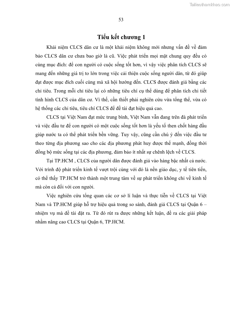 Luận văn thạc sĩ địa lý Chất lượng cuộc sống dân cư quận 6, thành phố Hồ Chí Minh - 6 Trang 63