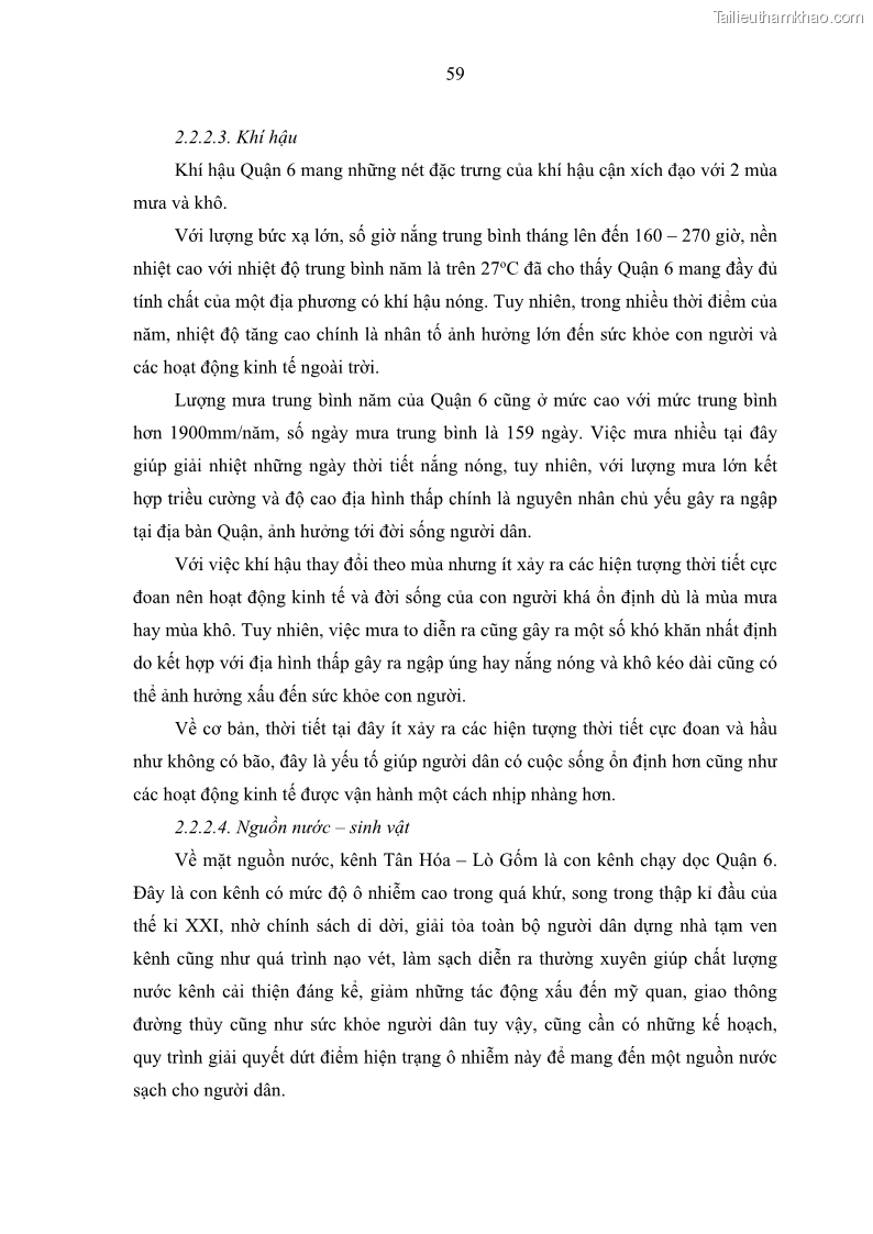 Luận văn thạc sĩ địa lý Chất lượng cuộc sống dân cư quận 6, thành phố Hồ Chí Minh - 6 Trang 69