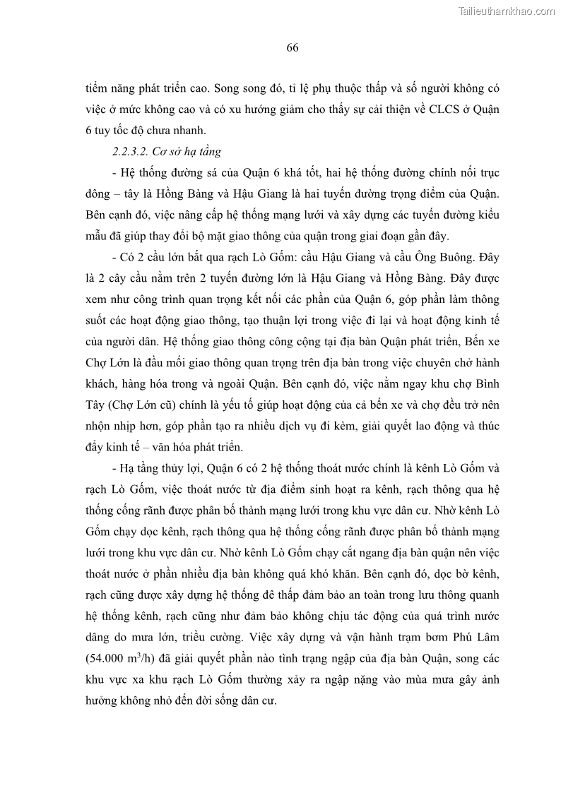 Luận văn thạc sĩ địa lý Chất lượng cuộc sống dân cư quận 6, thành phố Hồ Chí Minh - 7 Trang 76