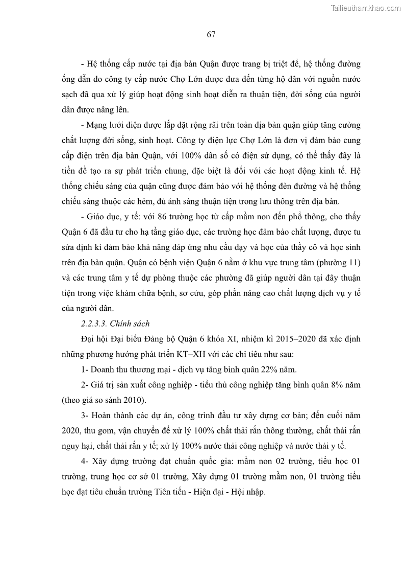 Luận văn thạc sĩ địa lý Chất lượng cuộc sống dân cư quận 6, thành phố Hồ Chí Minh - 7 Trang 77