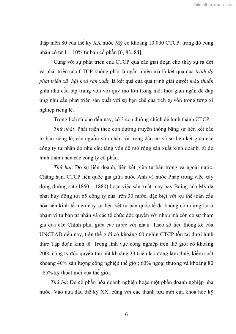 Luận văn thạc sĩ khoa học kinh tế Cổ phần hóa doanh nghiệp nhà nước của Thanh Hóa - 1 Trang 10