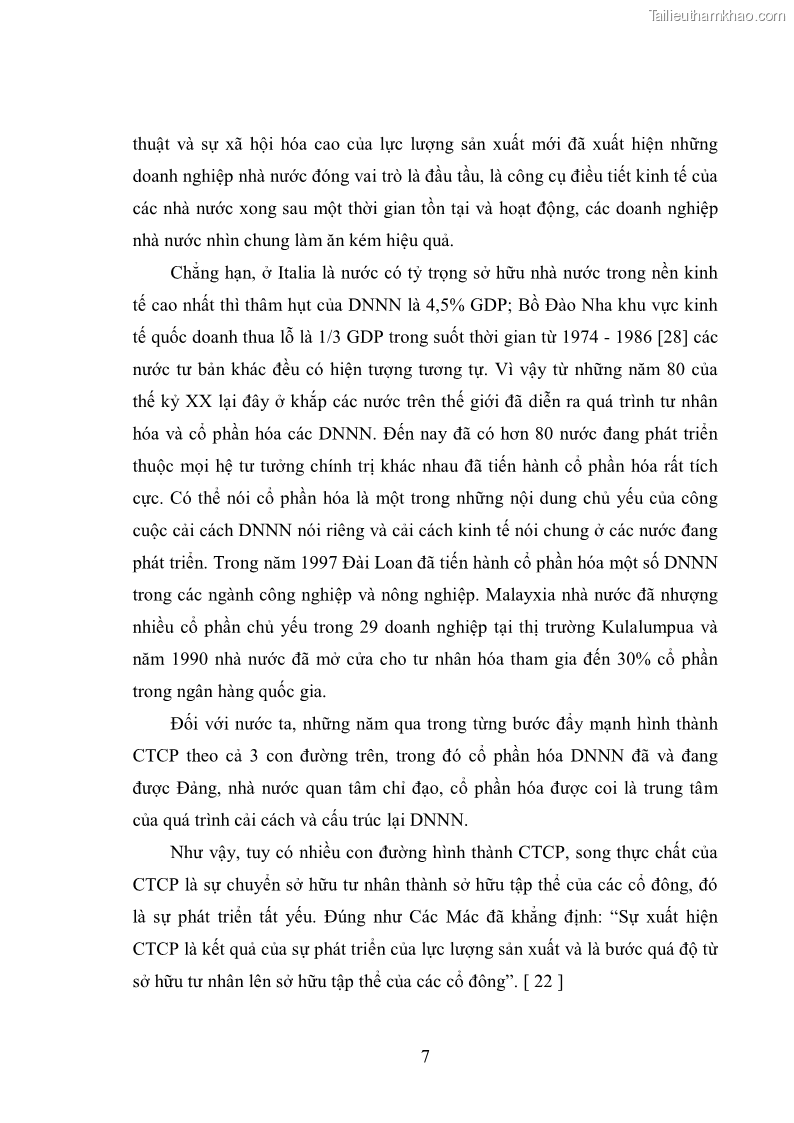 Luận văn thạc sĩ khoa học kinh tế Cổ phần hóa doanh nghiệp nhà nước của Thanh Hóa - 1 Trang 11