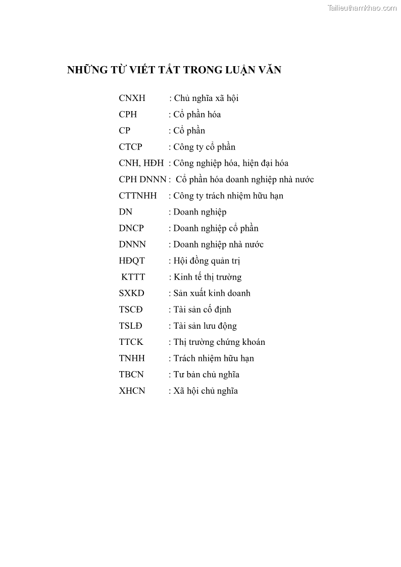 Luận văn thạc sĩ khoa học kinh tế Cổ phần hóa doanh nghiệp nhà nước của Thanh Hóa - 1 Trang 3