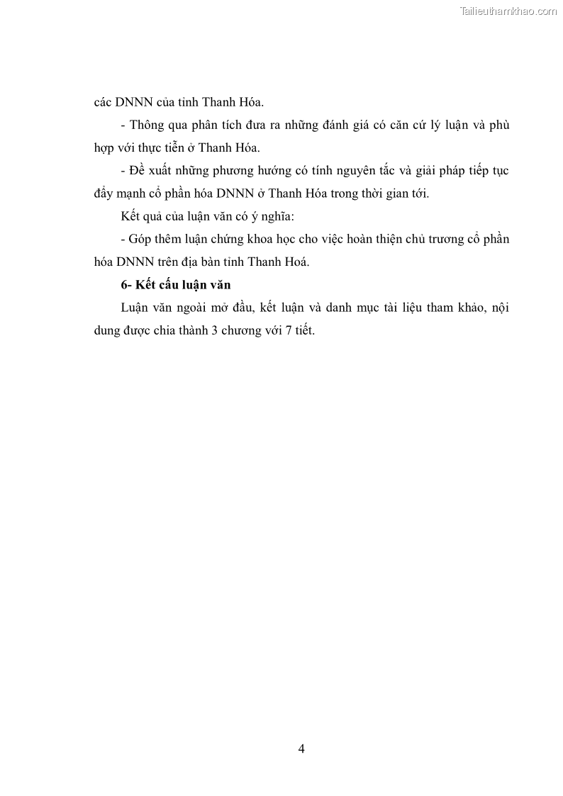 Luận văn thạc sĩ khoa học kinh tế Cổ phần hóa doanh nghiệp nhà nước của Thanh Hóa - 1 Trang 8