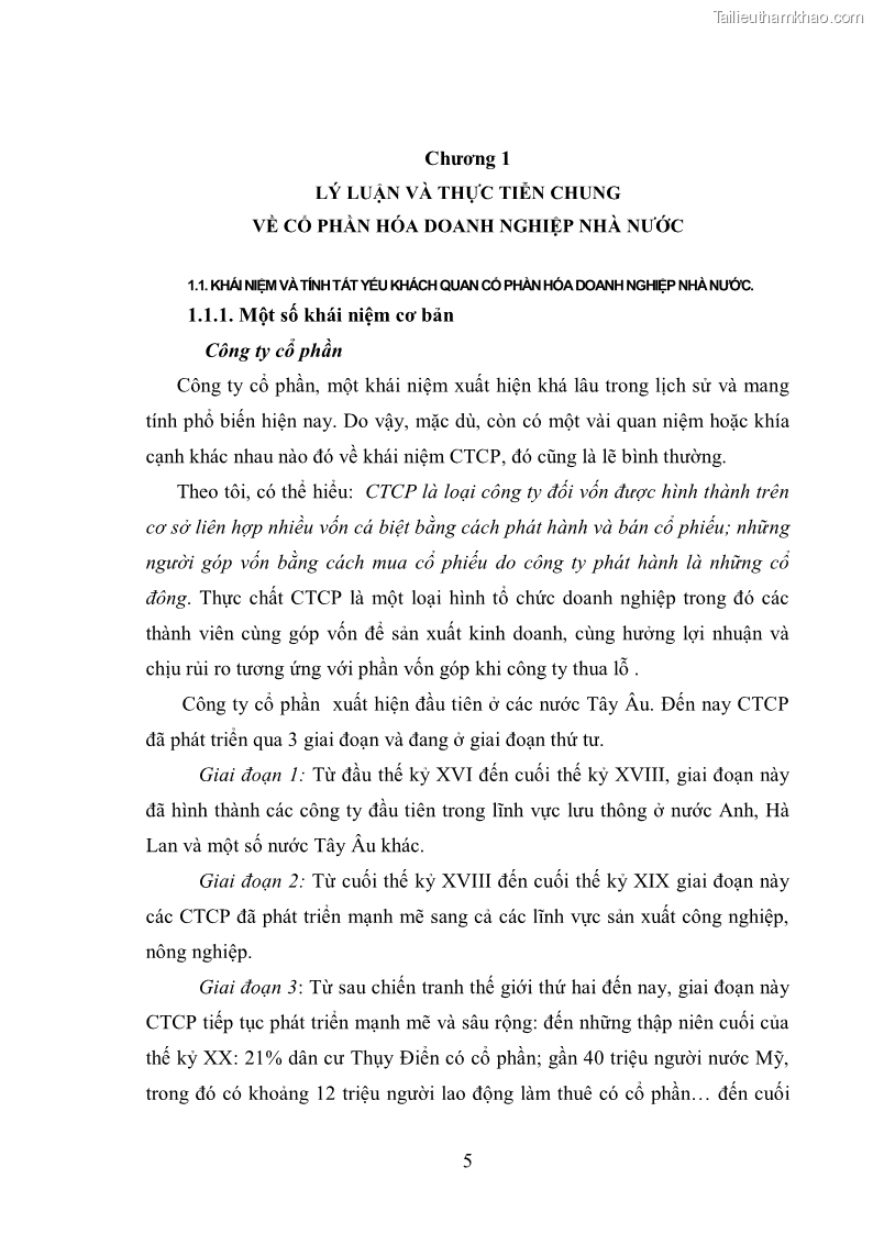 Luận văn thạc sĩ khoa học kinh tế Cổ phần hóa doanh nghiệp nhà nước của Thanh Hóa - 1 Trang 9