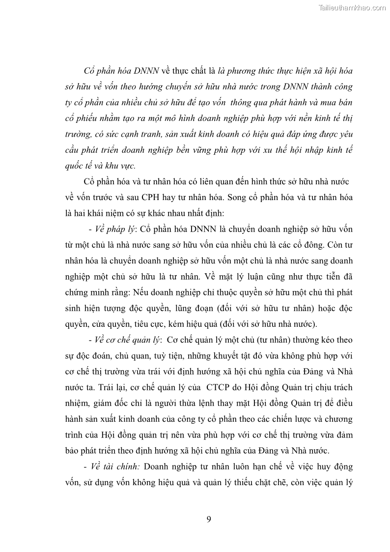 Luận văn thạc sĩ khoa học kinh tế Cổ phần hóa doanh nghiệp nhà nước của Thanh Hóa - 2 Trang 13