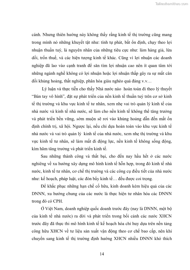 Luận văn thạc sĩ khoa học kinh tế Cổ phần hóa doanh nghiệp nhà nước của Thanh Hóa - 2 Trang 18