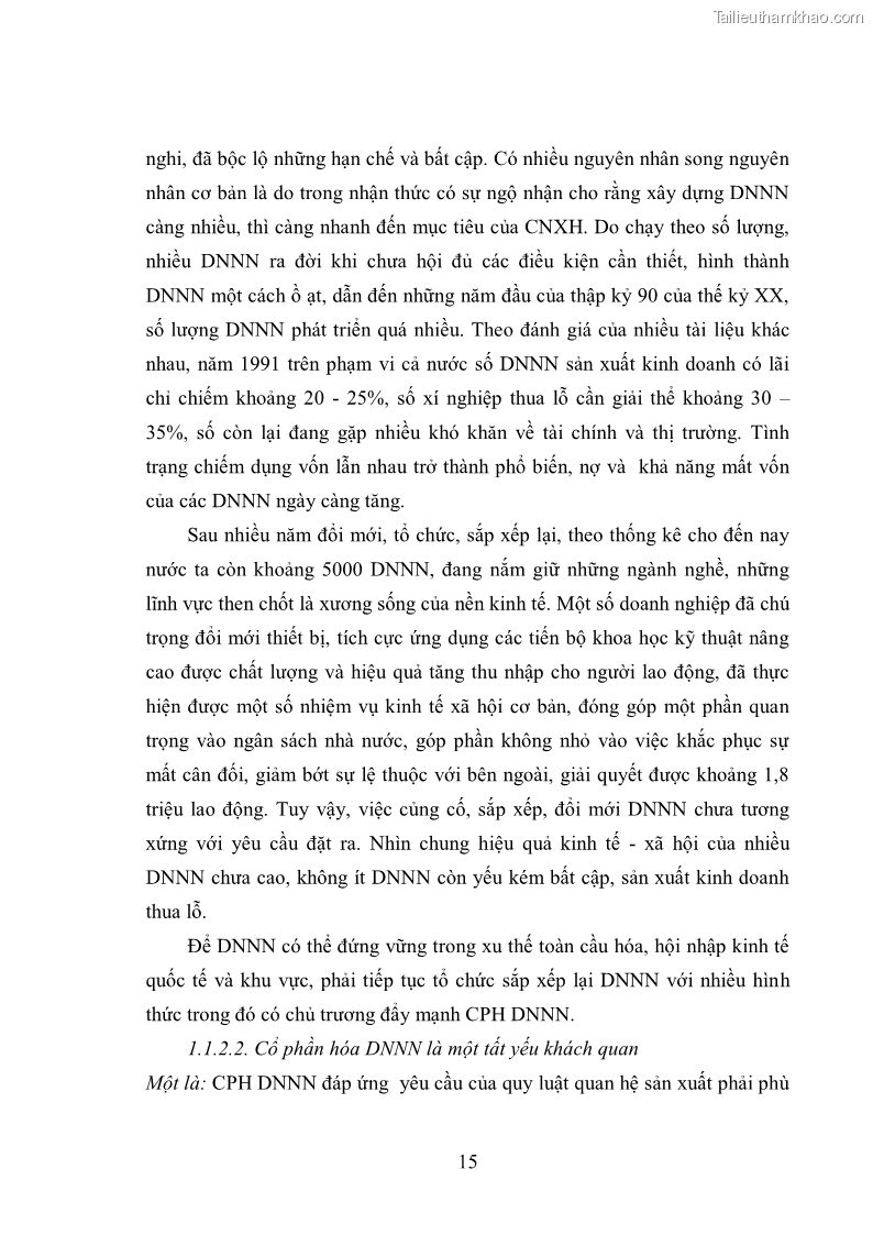 Luận văn thạc sĩ khoa học kinh tế Cổ phần hóa doanh nghiệp nhà nước của Thanh Hóa - 2 Trang 19