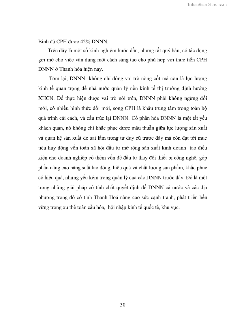 Luận văn thạc sĩ khoa học kinh tế Cổ phần hóa doanh nghiệp nhà nước của Thanh Hóa - 3 Trang 34