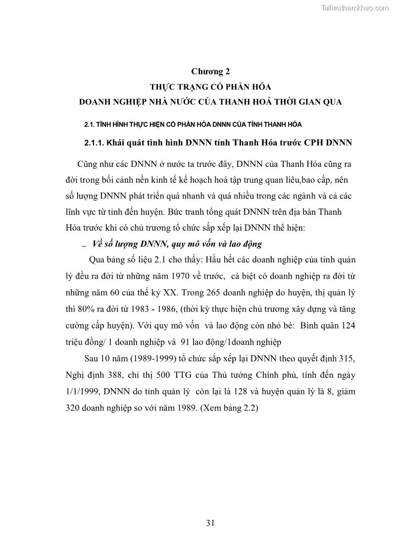 Luận văn thạc sĩ khoa học kinh tế Cổ phần hóa doanh nghiệp nhà nước của Thanh Hóa - 3 Trang 35