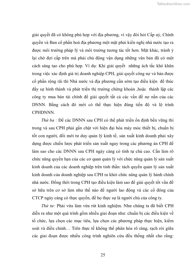 Luận văn thạc sĩ khoa học kinh tế Cổ phần hóa doanh nghiệp nhà nước của Thanh Hóa - 3 Trang 29
