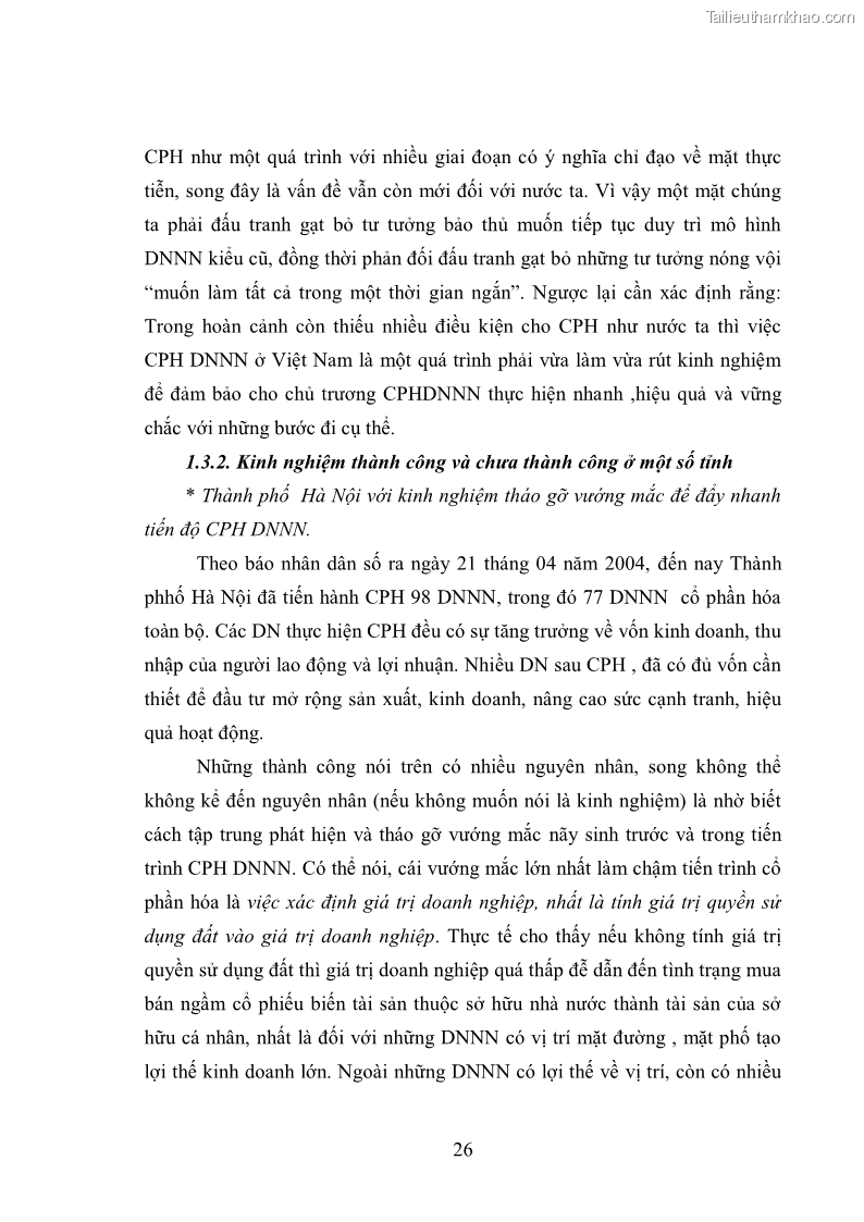 Luận văn thạc sĩ khoa học kinh tế Cổ phần hóa doanh nghiệp nhà nước của Thanh Hóa - 3 Trang 30