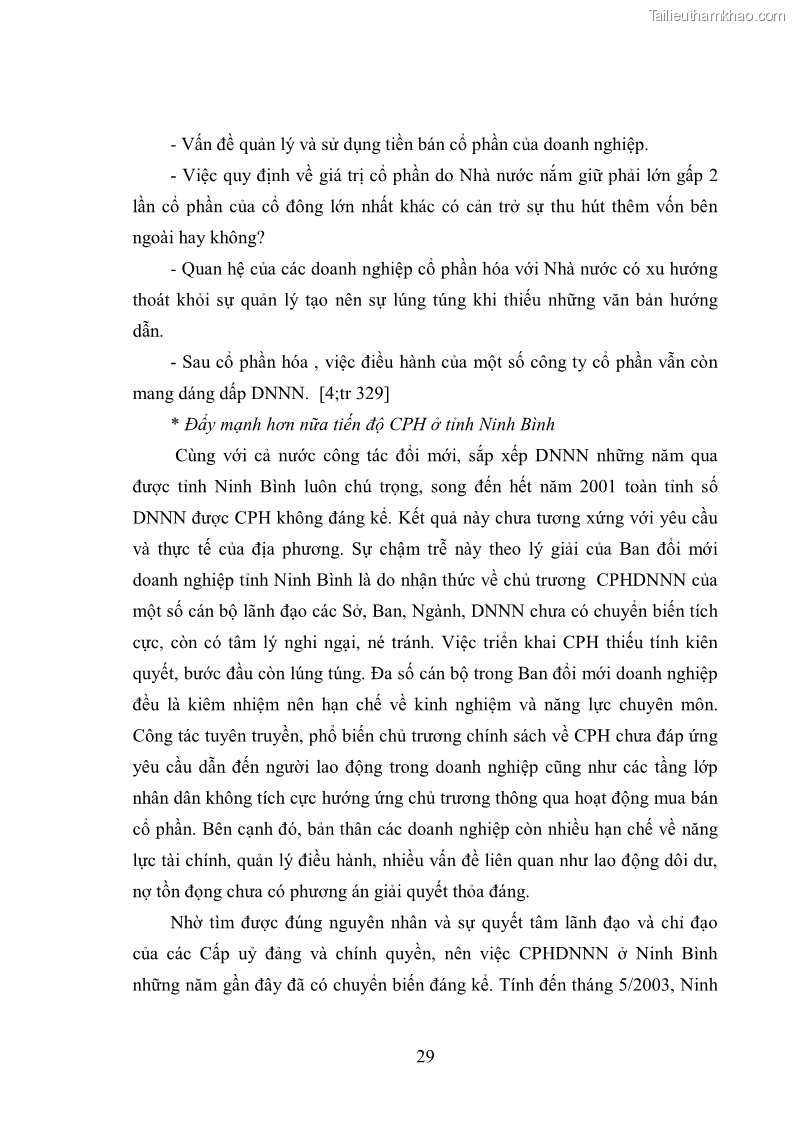 Luận văn thạc sĩ khoa học kinh tế Cổ phần hóa doanh nghiệp nhà nước của Thanh Hóa - 3 Trang 33