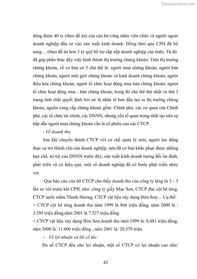Luận văn thạc sĩ khoa học kinh tế Cổ phần hóa doanh nghiệp nhà nước của Thanh Hóa - 4 Trang 46