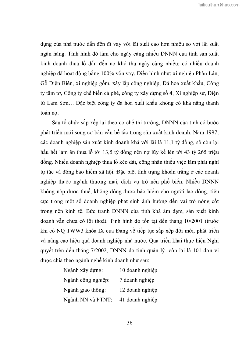 Luận văn thạc sĩ khoa học kinh tế Cổ phần hóa doanh nghiệp nhà nước của Thanh Hóa - 4 Trang 40