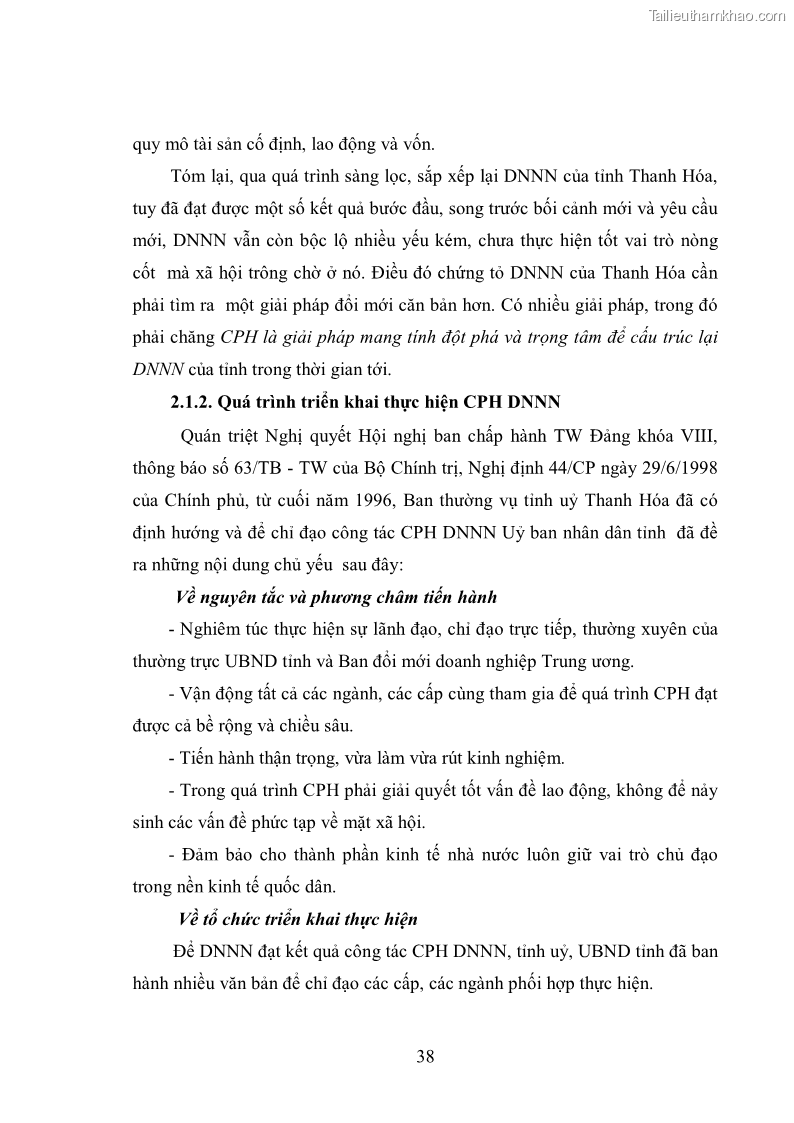 Luận văn thạc sĩ khoa học kinh tế Cổ phần hóa doanh nghiệp nhà nước của Thanh Hóa - 4 Trang 42