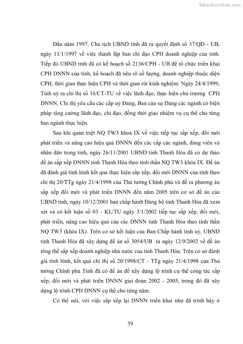 Luận văn thạc sĩ khoa học kinh tế Cổ phần hóa doanh nghiệp nhà nước của Thanh Hóa - 4 Trang 43