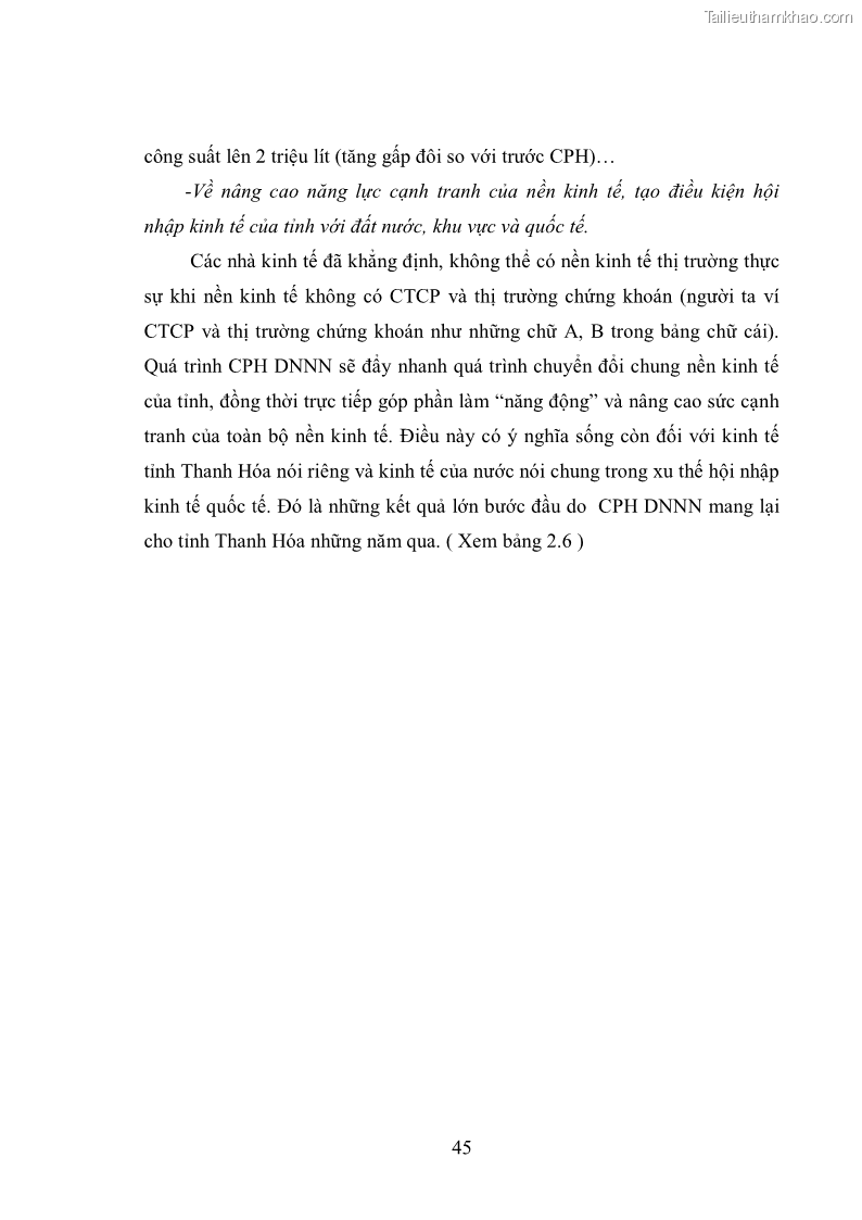 Luận văn thạc sĩ khoa học kinh tế Cổ phần hóa doanh nghiệp nhà nước của Thanh Hóa - 5 Trang 49