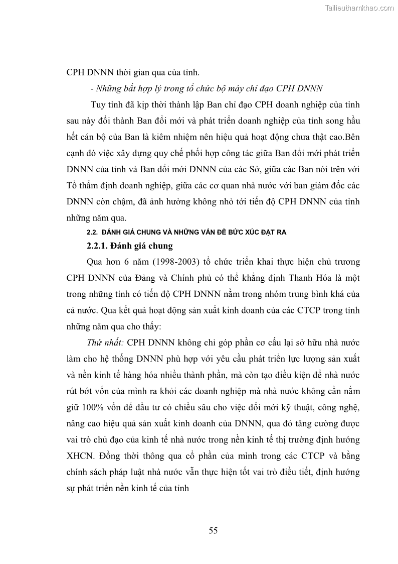Luận văn thạc sĩ khoa học kinh tế Cổ phần hóa doanh nghiệp nhà nước của Thanh Hóa - 5 Trang 59
