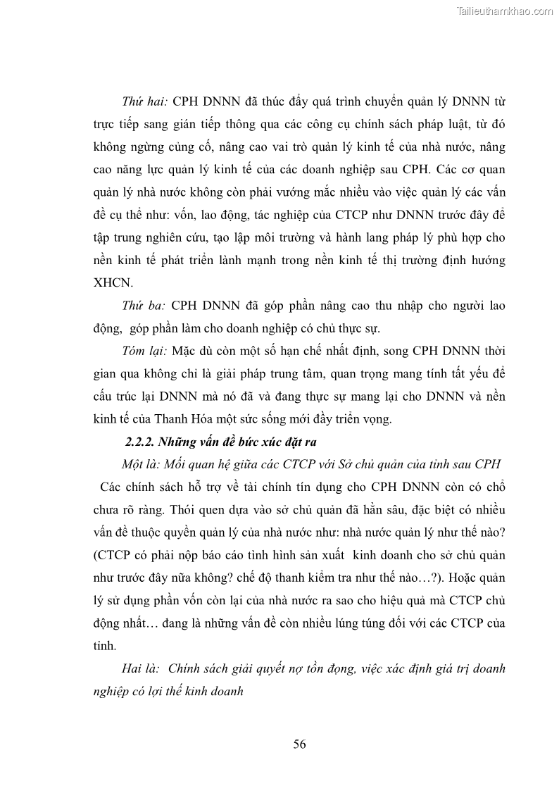 Luận văn thạc sĩ khoa học kinh tế Cổ phần hóa doanh nghiệp nhà nước của Thanh Hóa - 5 Trang 60