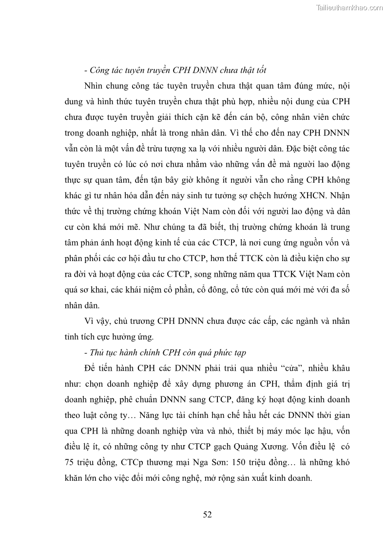Luận văn thạc sĩ khoa học kinh tế Cổ phần hóa doanh nghiệp nhà nước của Thanh Hóa - 5 Trang 56