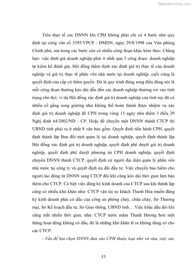 Luận văn thạc sĩ khoa học kinh tế Cổ phần hóa doanh nghiệp nhà nước của Thanh Hóa - 5 Trang 57