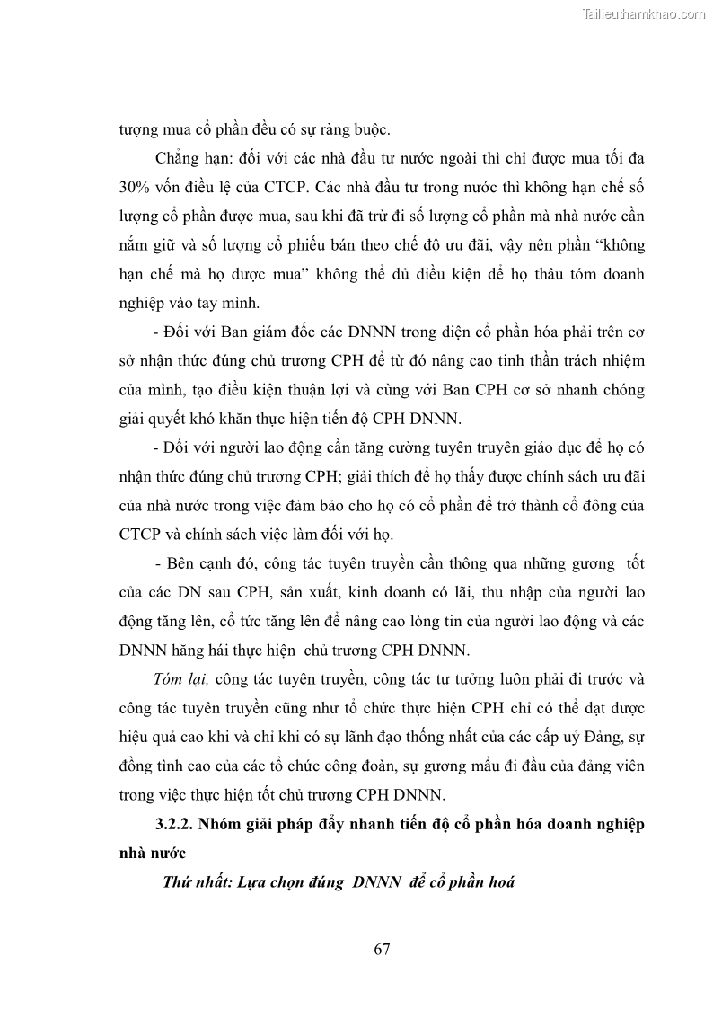 Luận văn thạc sĩ khoa học kinh tế Cổ phần hóa doanh nghiệp nhà nước của Thanh Hóa - 6 Trang 71
