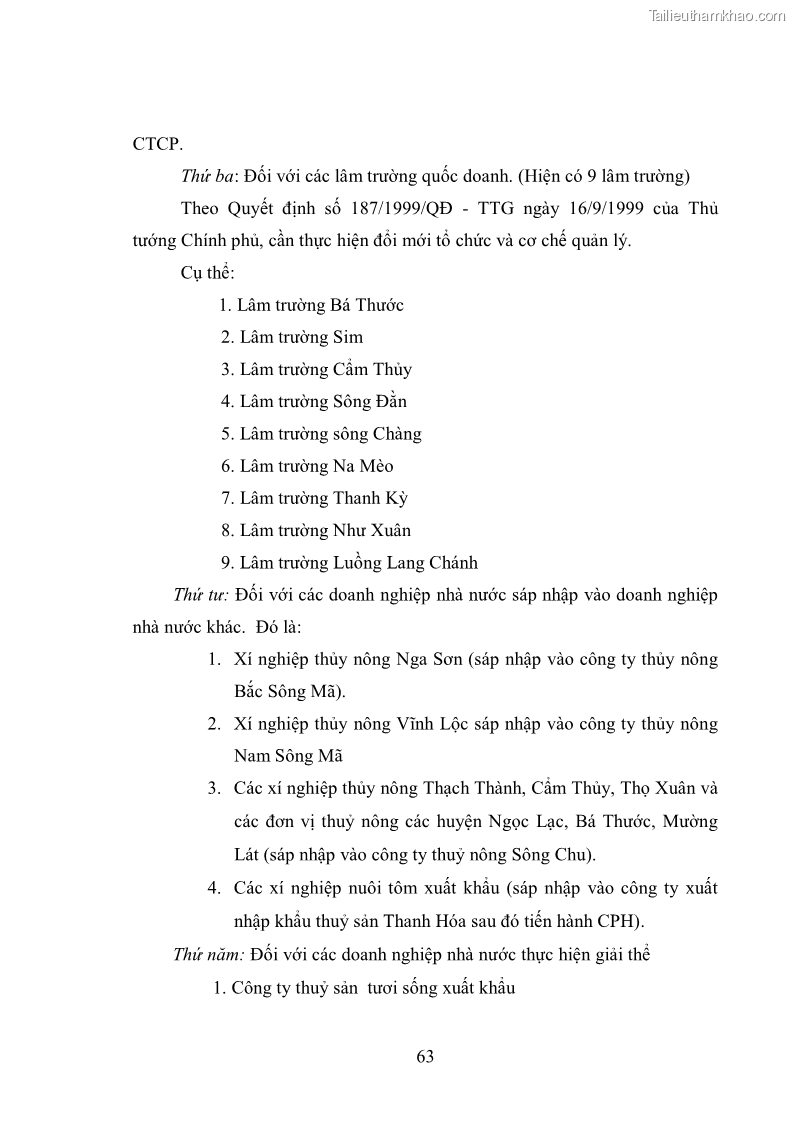 Luận văn thạc sĩ khoa học kinh tế Cổ phần hóa doanh nghiệp nhà nước của Thanh Hóa - 6 Trang 67