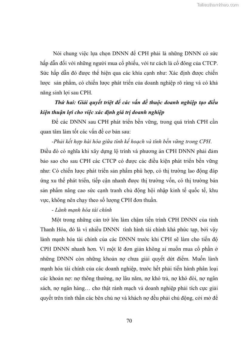 Luận văn thạc sĩ khoa học kinh tế Cổ phần hóa doanh nghiệp nhà nước của Thanh Hóa - 7 Trang 74