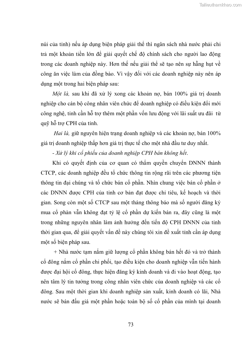 Luận văn thạc sĩ khoa học kinh tế Cổ phần hóa doanh nghiệp nhà nước của Thanh Hóa - 7 Trang 77