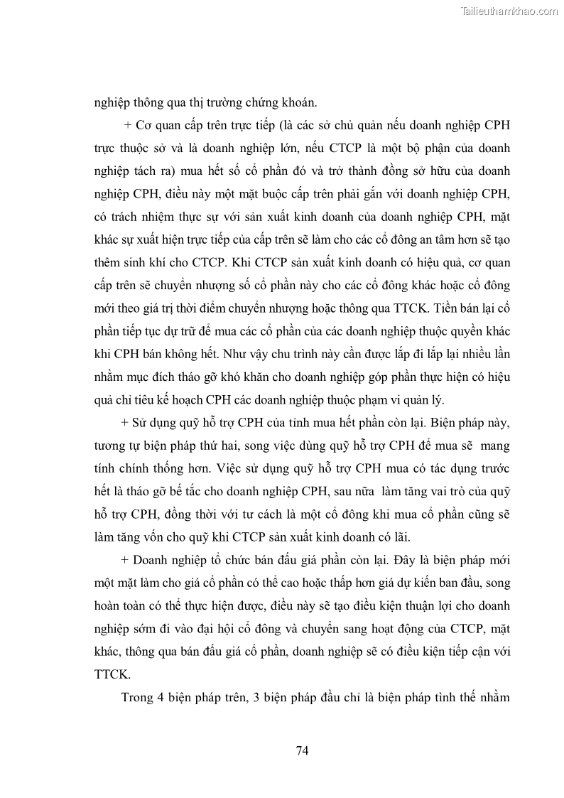 Luận văn thạc sĩ khoa học kinh tế Cổ phần hóa doanh nghiệp nhà nước của Thanh Hóa - 7 Trang 78
