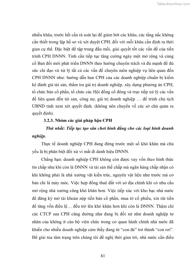 Luận văn thạc sĩ khoa học kinh tế Cổ phần hóa doanh nghiệp nhà nước của Thanh Hóa - 8 Trang 85