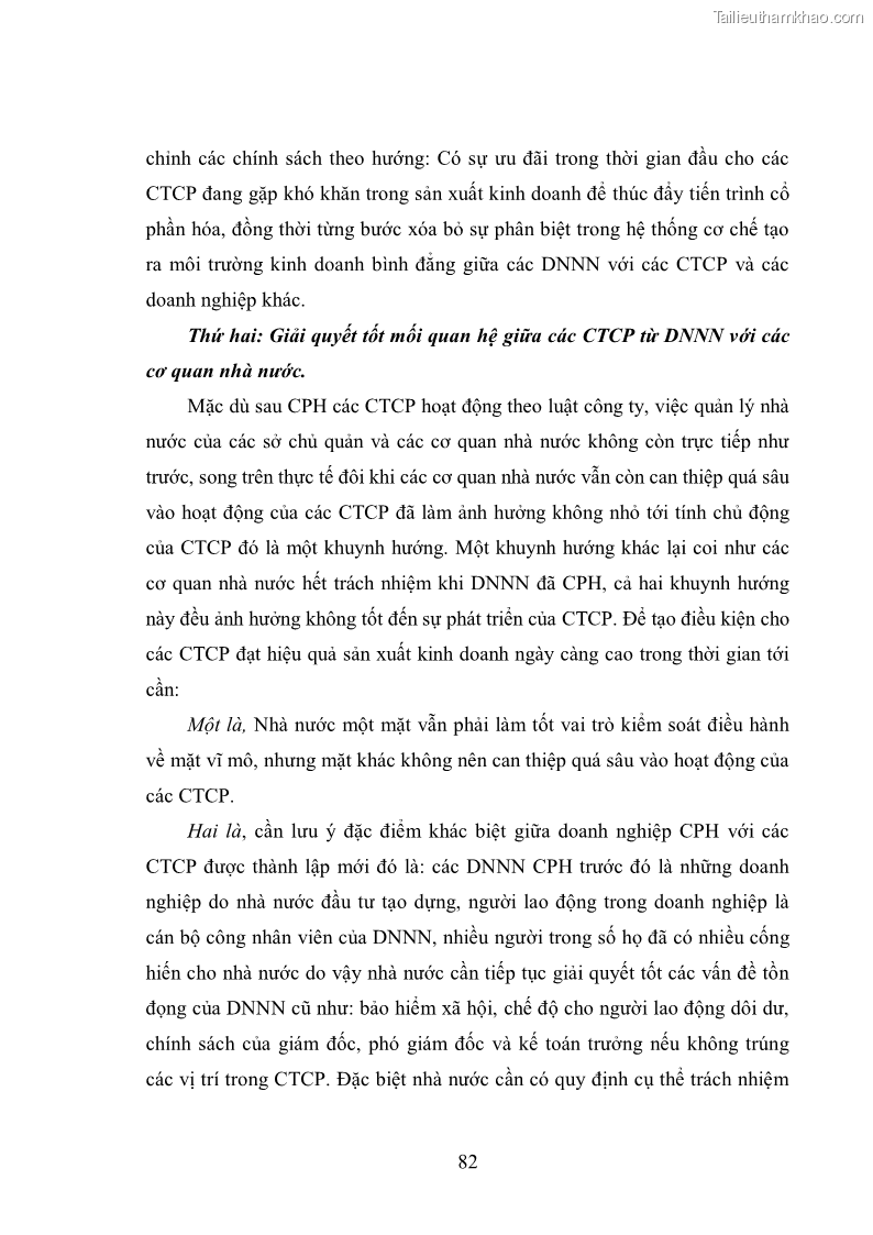 Luận văn thạc sĩ khoa học kinh tế Cổ phần hóa doanh nghiệp nhà nước của Thanh Hóa - 8 Trang 86
