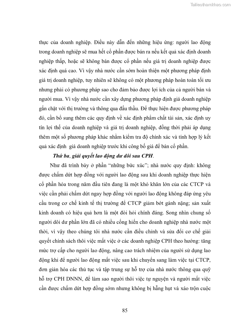 Luận văn thạc sĩ khoa học kinh tế Cổ phần hóa doanh nghiệp nhà nước của Thanh Hóa - 8 Trang 89