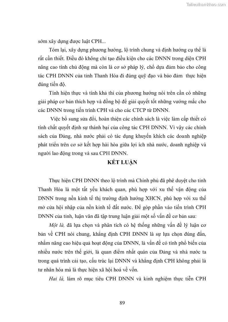 Luận văn thạc sĩ khoa học kinh tế Cổ phần hóa doanh nghiệp nhà nước của Thanh Hóa - 8 Trang 93