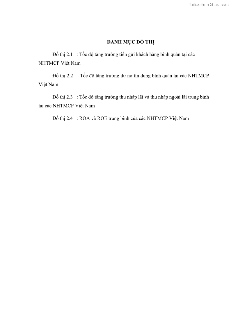 Luận văn thạc sĩ kinh tế Các nhân tố ảnh hưởng đến khả năng sinh lợi tại các ngân hàng thương mại cổ phần Việt Nam - 1 Trang 11