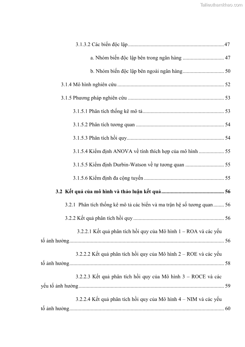 Luận văn thạc sĩ kinh tế Các nhân tố ảnh hưởng đến khả năng sinh lợi tại các ngân hàng thương mại cổ phần Việt Nam - 1 Trang 7