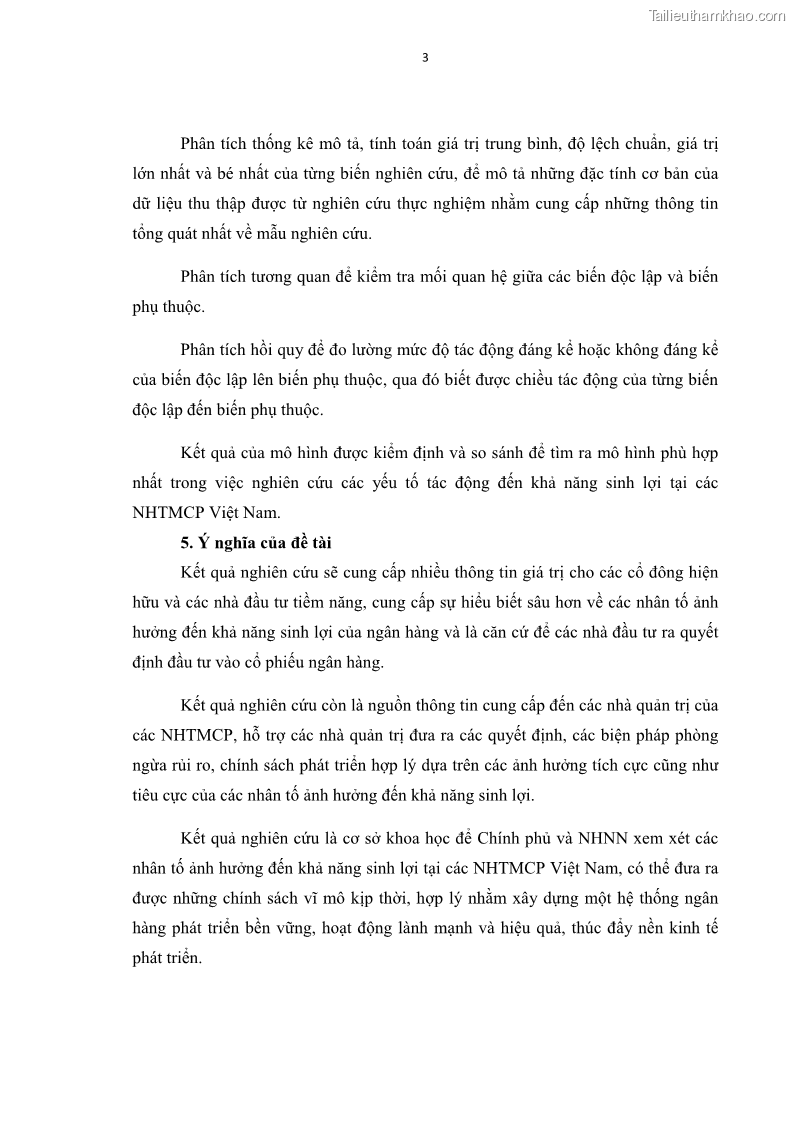 Luận văn thạc sĩ kinh tế Các nhân tố ảnh hưởng đến khả năng sinh lợi tại các ngân hàng thương mại cổ phần Việt Nam - 2 Trang 14